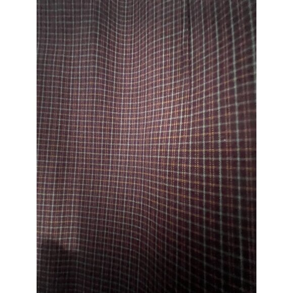 Roundtree & Yorke Mens 3XLT Shirt Maroon Plaid Long Sleeve Button Down Easy Care - Picture 4 of 7